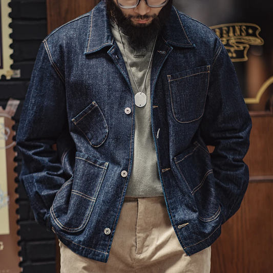 Veste en Denim Vintage à 4 Poches